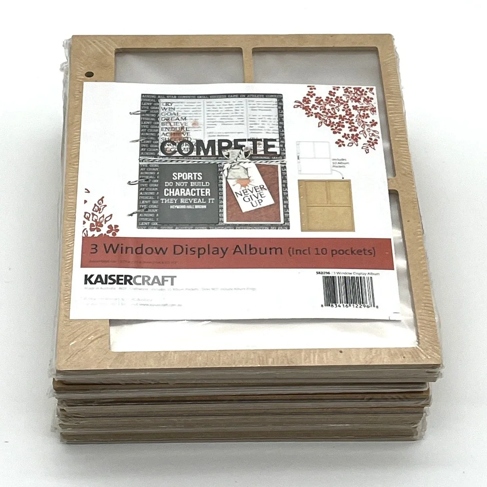 Kaisercraft 3 Window Display Album Lot x7 + Extra Pocket Pages Scrapbooking NEW